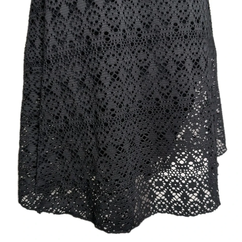 ALISHA LEVINE Swim Dress Womens Size 12 Black Crochet Swimsuit Swimwear NEW NWT - Picture 4 of 11